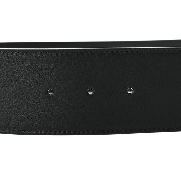 Gucci Black Calfskin Crystal Interlocking G Buckle Extra Wide Belt 80/32 NEW - Picture 4 of 6